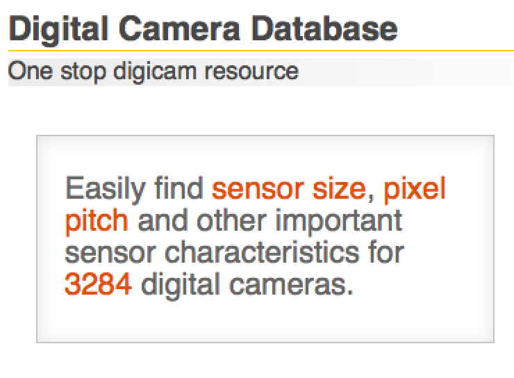 New Camera Databases 