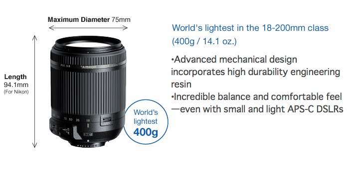 Tamron 18-200mm F/3.5-6.3 Di II VC