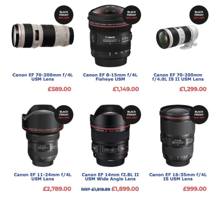 UK Black Friday: Save 15% On Canon Lenses, And More Black Friday Discounts