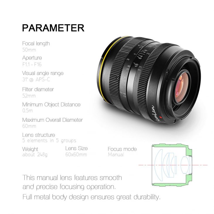KamLan 50mm f/1.1 II Lens for Canon EOS M Released KamLan 50mm f/1.1 II Lens for Canon EOS M Released