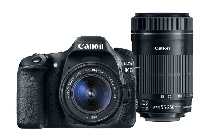 Hot: Canon EOS 80D w/ 18-55mm & 55-250mm IS STM, w/ 18-55mm 
