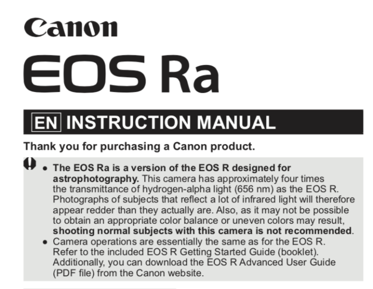The Canon EOS Ra For Astrophotography Is The Next Canon Camera To Get Announced