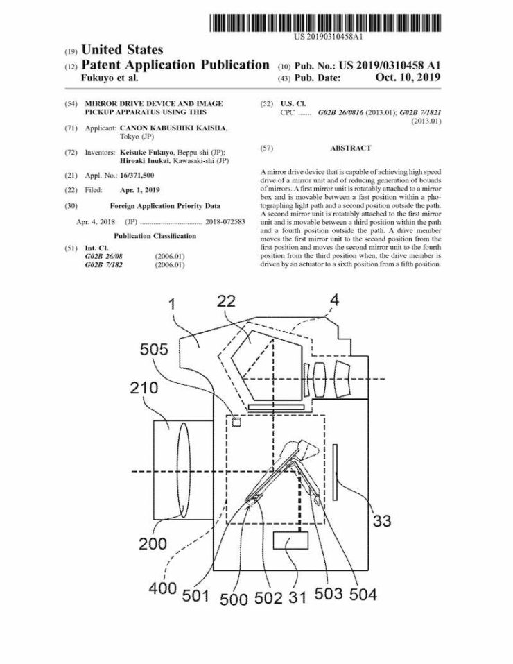 Canon Patent Application