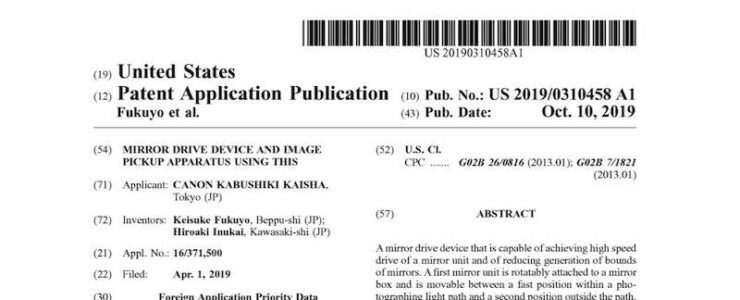 Canon Patent Application