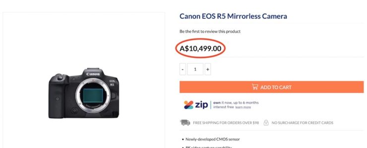 Canon Eos R5 Price