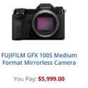 Sony Alpha a1 vs Canon EOS R5 vs Fujifilm GFX 100S Specification Comparison