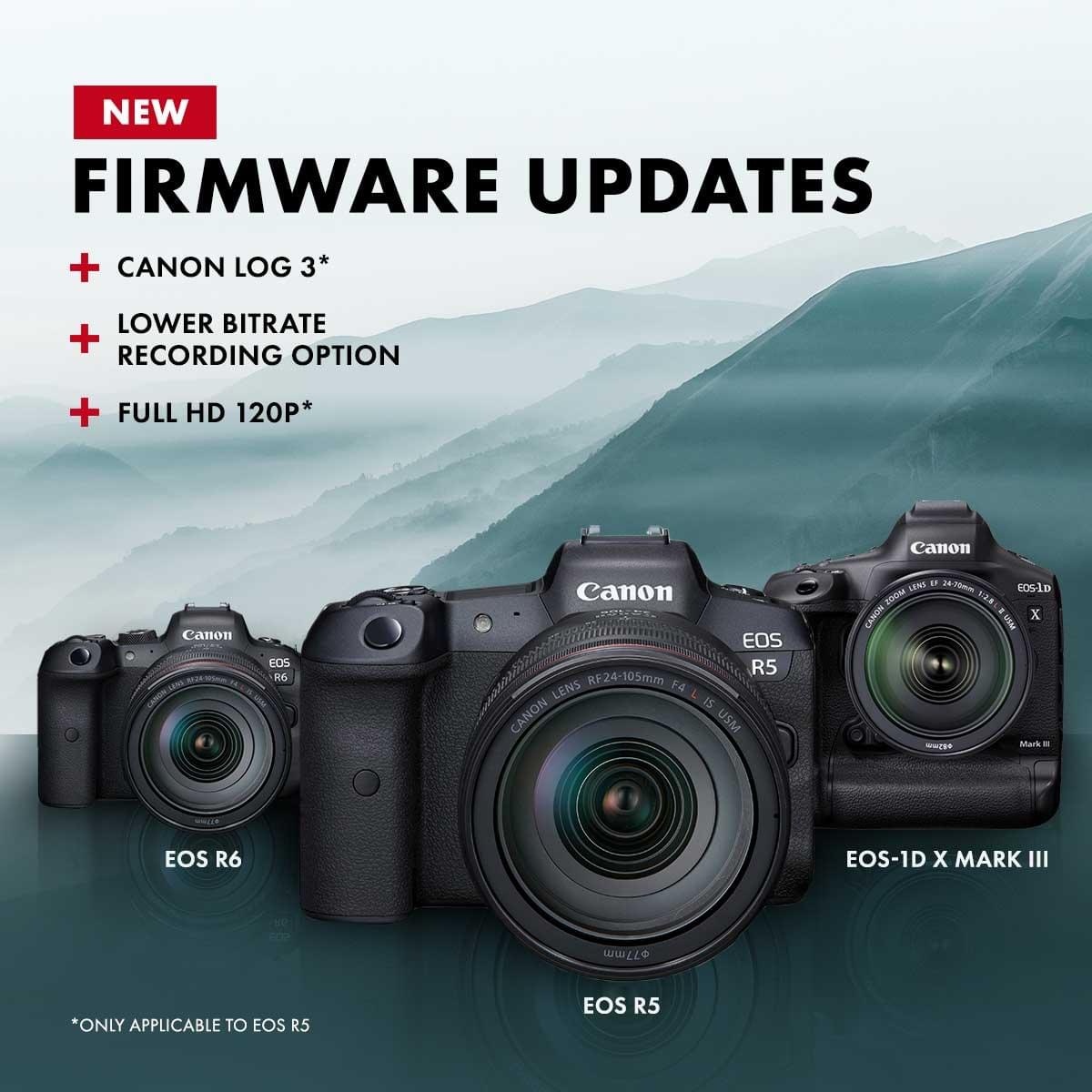 Canon Firmware Updates EOS R5, EOS R6, EOS1D X Mark III