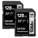 Today Only Deal: Lexar SILVER Series Professional 128GB SDXC Memory Card (2 Pack) – $49.99