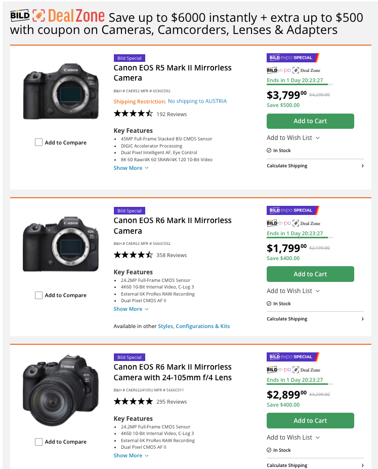 Unbeatable Savings on Canon Equipment at B&H Photo! Unbeatable Savings on Canon Equipment at B&H Photo!